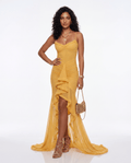 Sunshine Ruffle Mesh Maxi Dress - Yellow